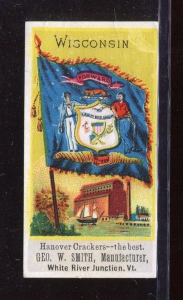 D33 Geo. Smith Hanover Crackers Flag Card Wisconsin