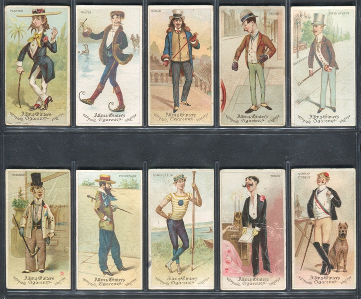 N31 Allen & Ginter World's Dudes Lot of (10) Cards