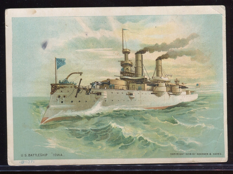 H620 Singer Sewing Machines Warships Type Card U.S. Battleship Iowa