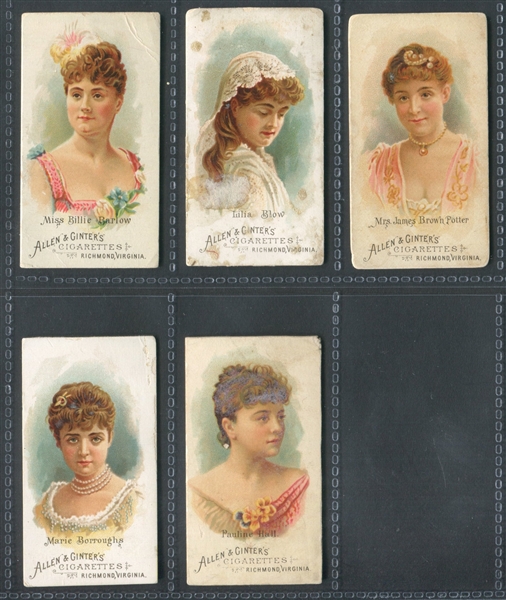 N26 Allen & Ginter World's Beauties (Series 1) Lot of (5) Cards