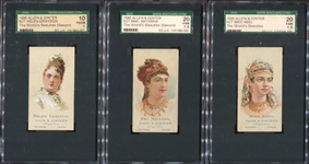 N27 Allen & Ginter Worlds Beauties (Second Series) Lot of (6) SGC-Graded Cards