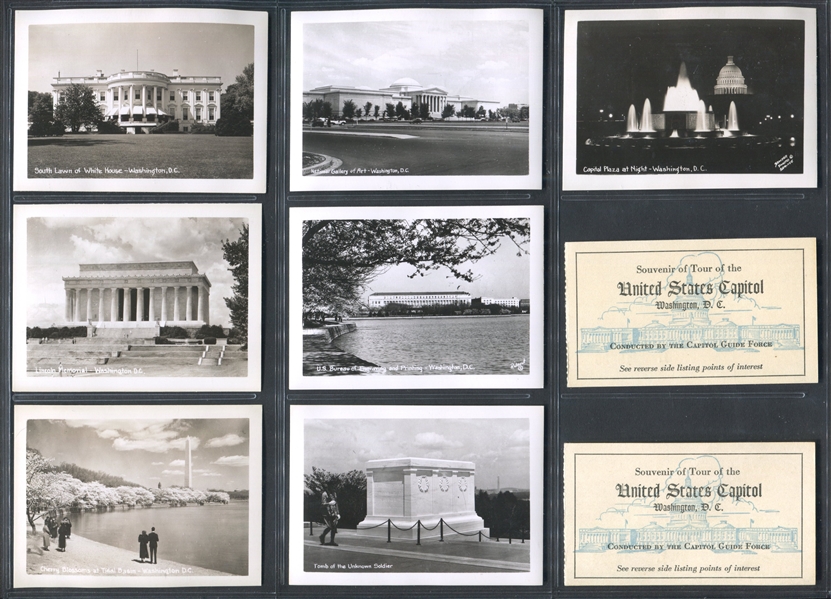 1960's Washington DC Set of (10) View Cards Plus Tour Tickets
