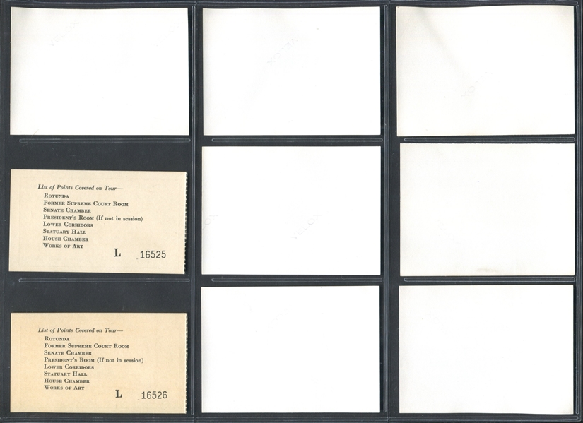 1960's Washington DC Set of (10) View Cards Plus Tour Tickets