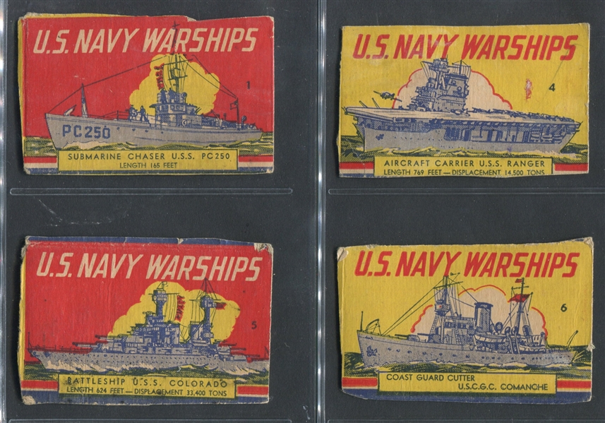 R98 Novel Package U.S. Navy Warships Lot of (4) Cards