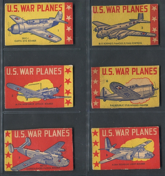 R167 Pioneer Specialty U.S. War Planes Lot of (6) Cards