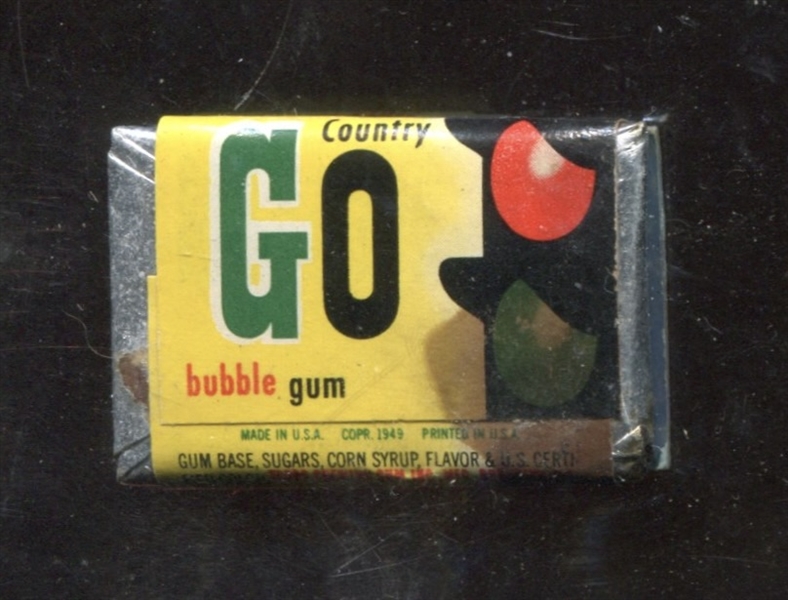 1949 Topps License Plates Unopened Stop & Go Gum Package with Original Card