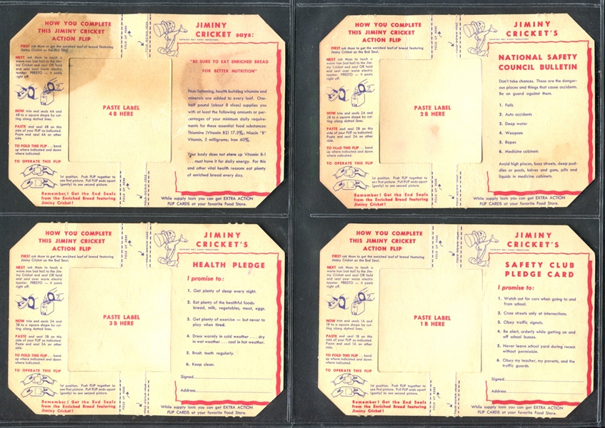 D290-6Q Millbrook Bread Jiminy Cricket Bread Label Mounting Cards Lot of (8)