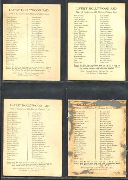 E243 Brody Novelty Motion Picture Stars Lot of (35) Cards 