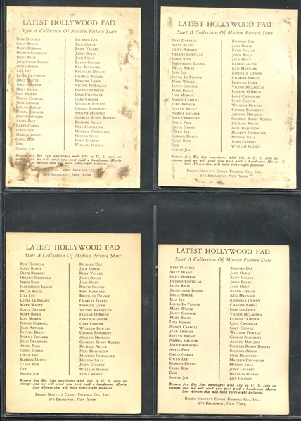 E243 Brody Novelty Motion Picture Stars Lot of (35) Cards 