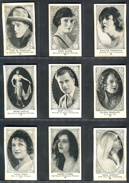 E123 American Caramel Movie Actors and Actresses Lot of (39) Cards