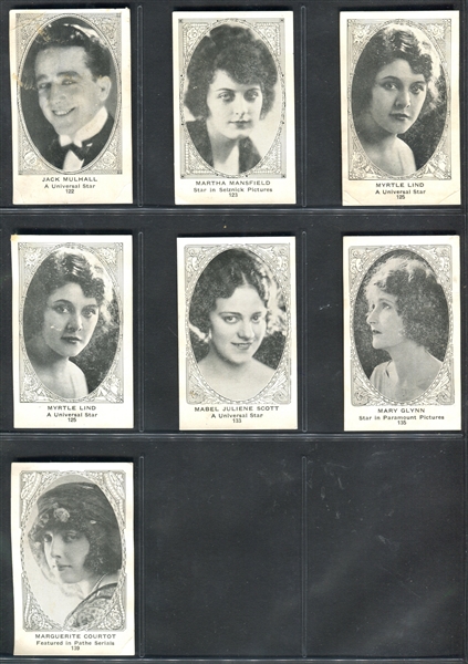 E123 American Caramel Movie Actors and Actresses TOUGH High Series Lot of (7) Cards