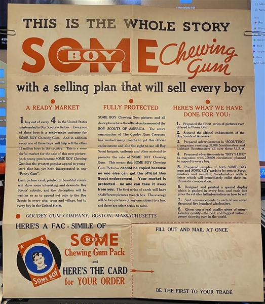 Incredible Goudey Some Boy Gum Salesman's Booklet Promotional Material