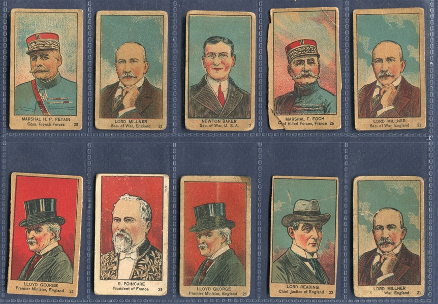 W545 World War I Leaders Strip Cards Lot of (67) Cards With Churchill and Others