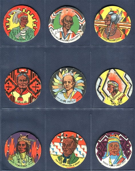M30 St. Louis Globe Democrat Seal Craft Discs Near Complete Indians Set (18/23)