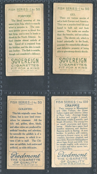 T58 Fish Series Lot of (4) Cards with Sovereigns
