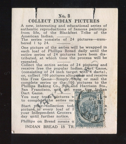 D127 Phillips Baking Company Indian Series #3 TOUGH Type Card