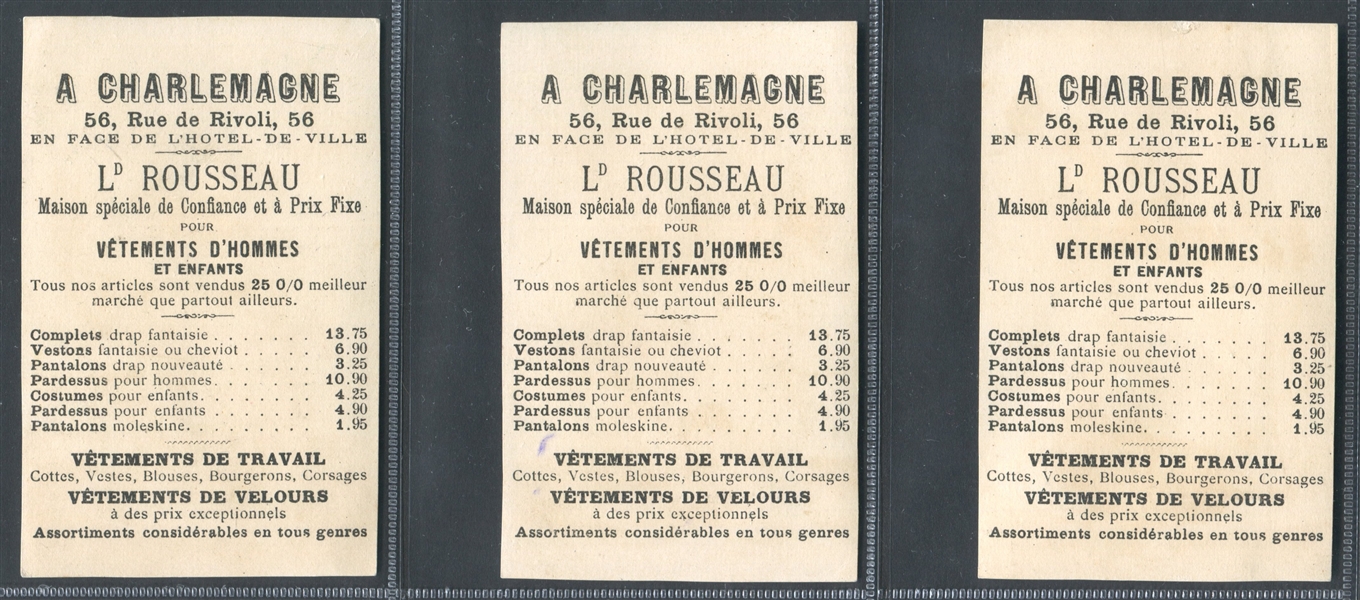 1910's Charlemagne (France) Types of Drinks Trade card set of (6)