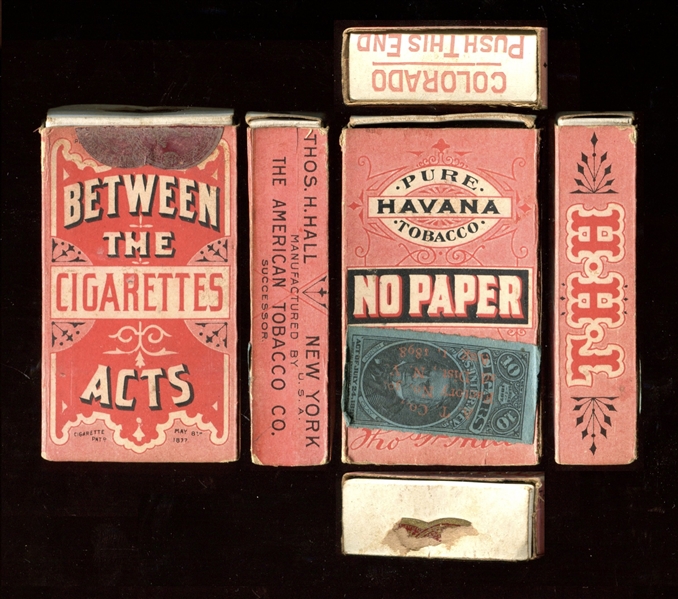 Fantastic Late 19th Century Hall's Between the Acts Slide/Shell Tobacco Pack