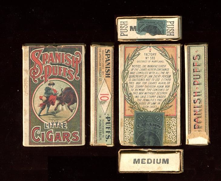 Fantastic Turn of the 20th Century Spanish Puffs Little Cigars Slide/Shell Tobacco Pack
