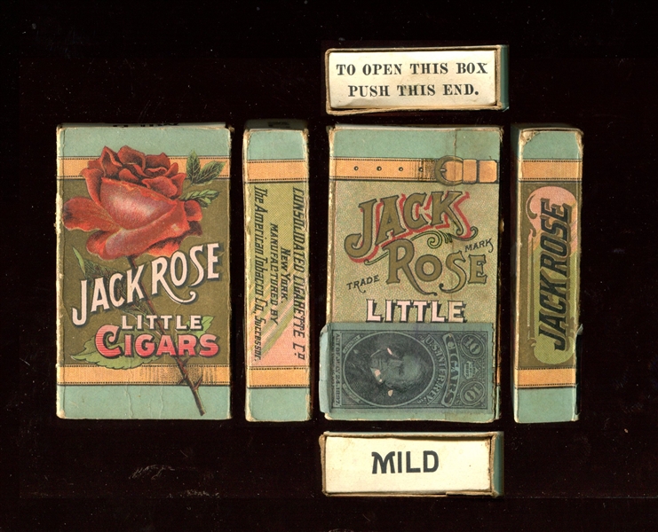 Fantastic Turn of 20th Century Jack Rose Little Cigars Slide/Shell Tobacco Pack