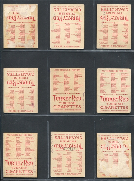 T37 Turkey Red Cigarettes Automobile Series Complete Set of (50) Cards