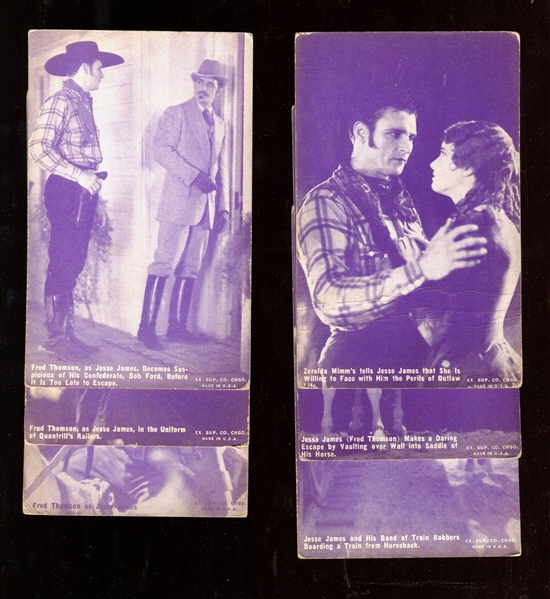 1920's Purple-Tint Western Movie Scenes Exhibit Lot of (19) Cards