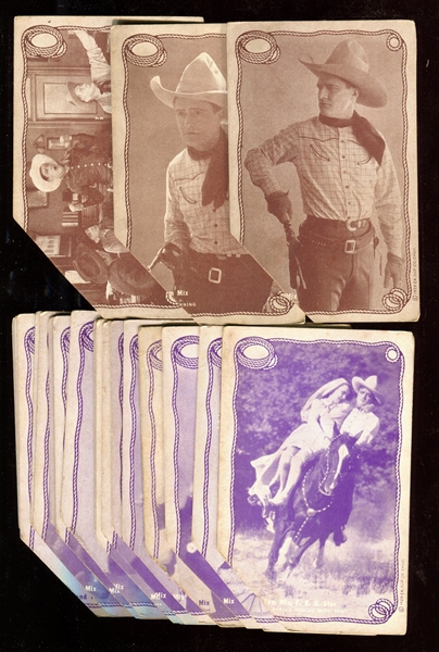 1920's Tom Mix Rope Border Exhibit Lot of (20) Cards