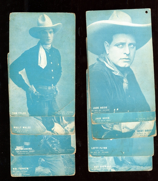 1920's Light-Blue Western Movie Star Exhibit Lot of (33) Cards