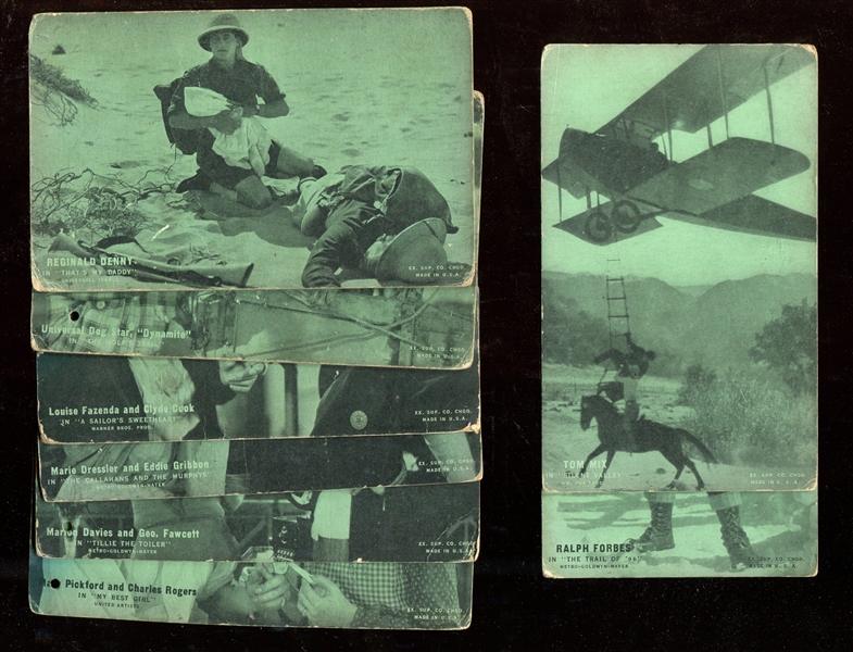 1920's Dark Green Tint Movie Stars Lot of (18) With Keaton, Pickford and Mix