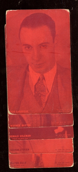 1920's Exhibit Dark Red Tint Movie Stars Lot of (25) Cards