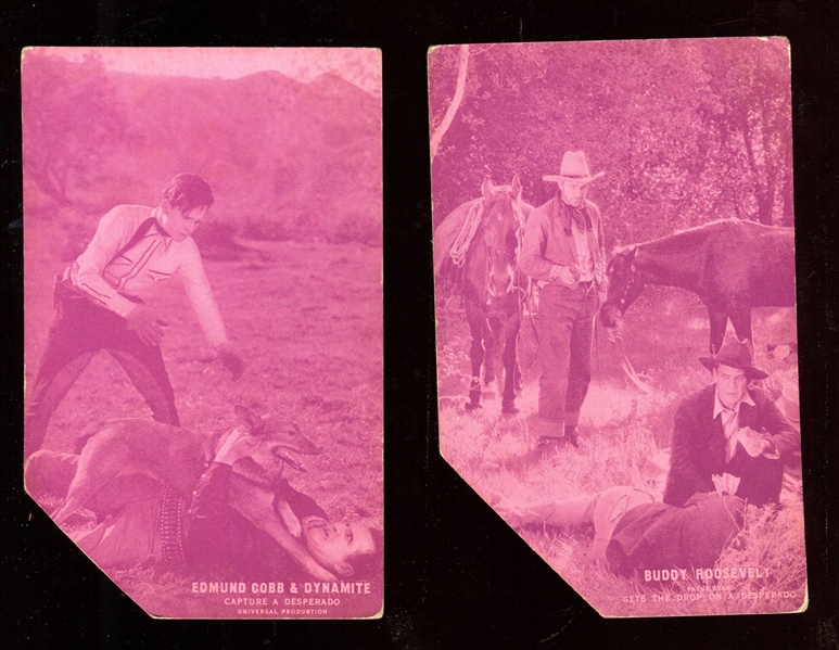 1920's Dark Pink Western Movie Scenes Lot of (11) Cards