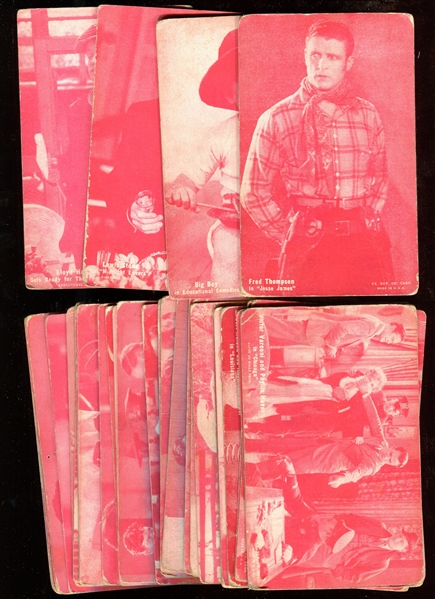 1920's Red Tint Western Movie Stars Lot of (31) Cards