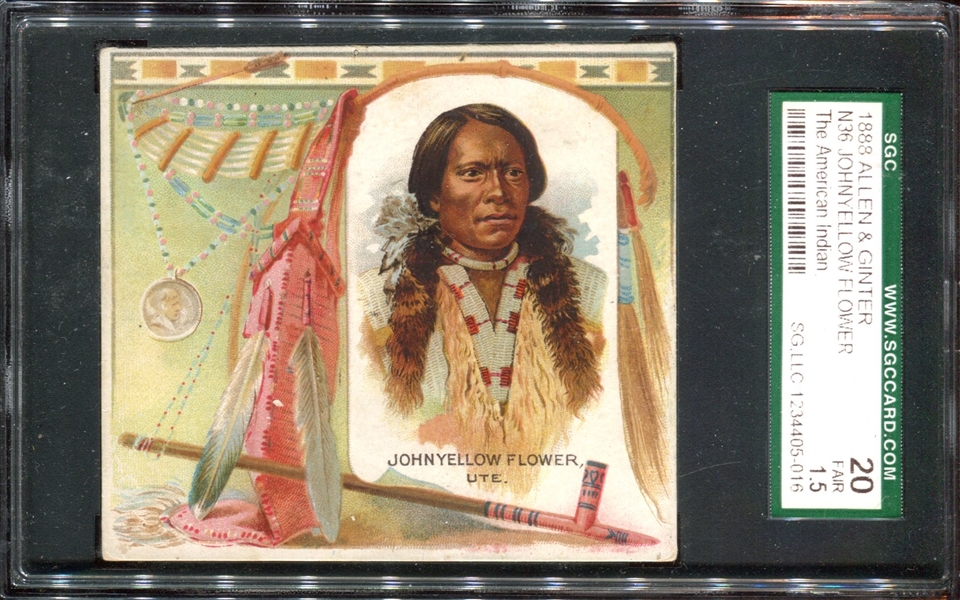 N36 Allen & Ginter American Indian - John Yellow Flower SGC20