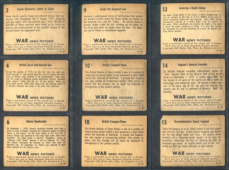 R165 Gum Inc War News Pictures Lot of (73) Cards