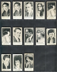 W-UNC Movie Stars (Like T85 Strollers) Numbered Blank-Back Lot of (13) Cards