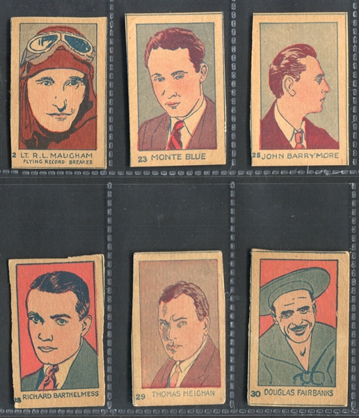 W512 Movie Stars and Aviators Strip Card Lot of (6) Cards