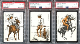 R780-6 L.M. Becker Wild West Stand Ups Lot of (9) PSA-Graded Cards