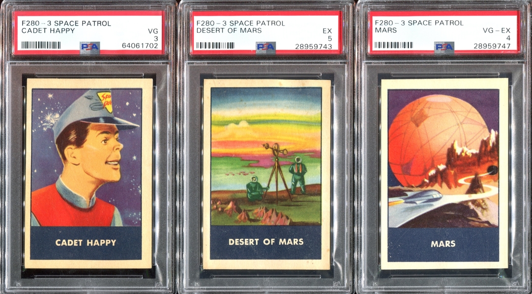 F280-3 Rice Chex Space Patrol Lot of (6) PSA-Graded Cards