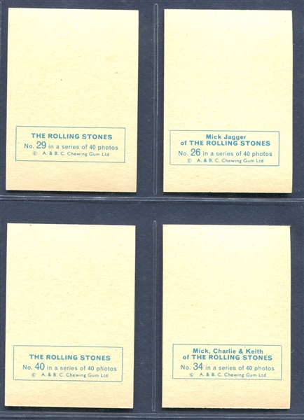 1960's A & B.C. The Rolling Stones Lot of (10) Cards