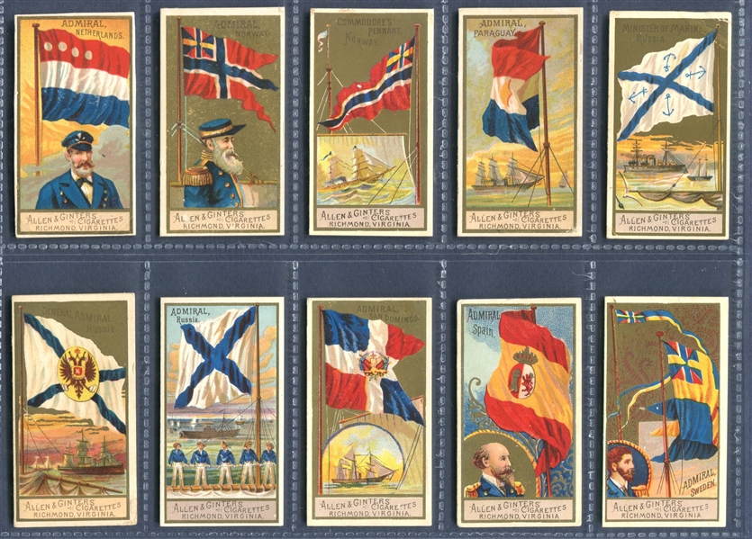N17 Allen & Ginter Naval Flags Complete Set of (50) Cards
