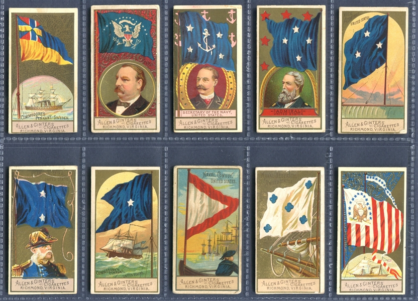 N17 Allen & Ginter Naval Flags Complete Set of (50) Cards