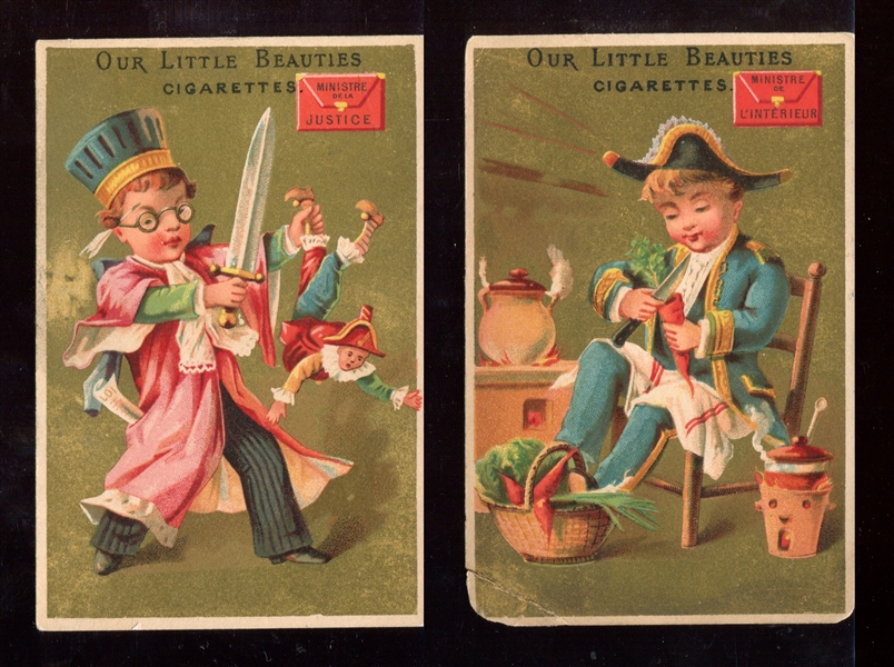 Allen & Ginter Our Little Beauties Pair of Early Trade Cards
