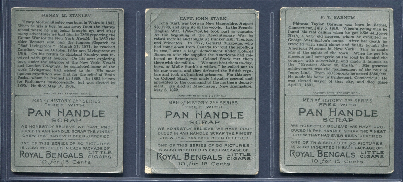 T68 Pan Handle Scrap Men of History (Silver Back) Lot of (3) Cards
