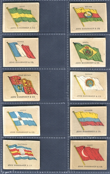 H624 John Wannamaker Flags Lot of (18) Cards 
