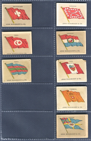 H624 John Wannamaker Flags Lot of (18) Cards 