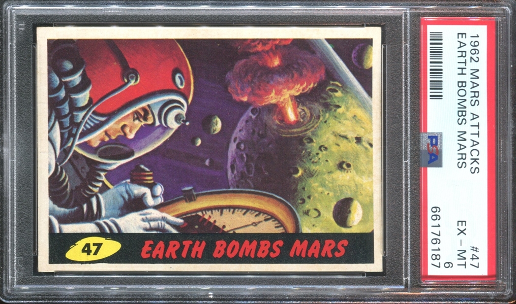 1962 Topps Mars Attacks #47 Earth Bombs Mars PSA6 EX-MT