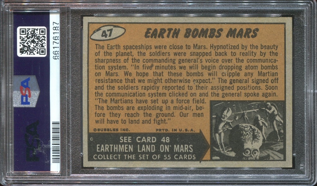 1962 Topps Mars Attacks #47 Earth Bombs Mars PSA6 EX-MT