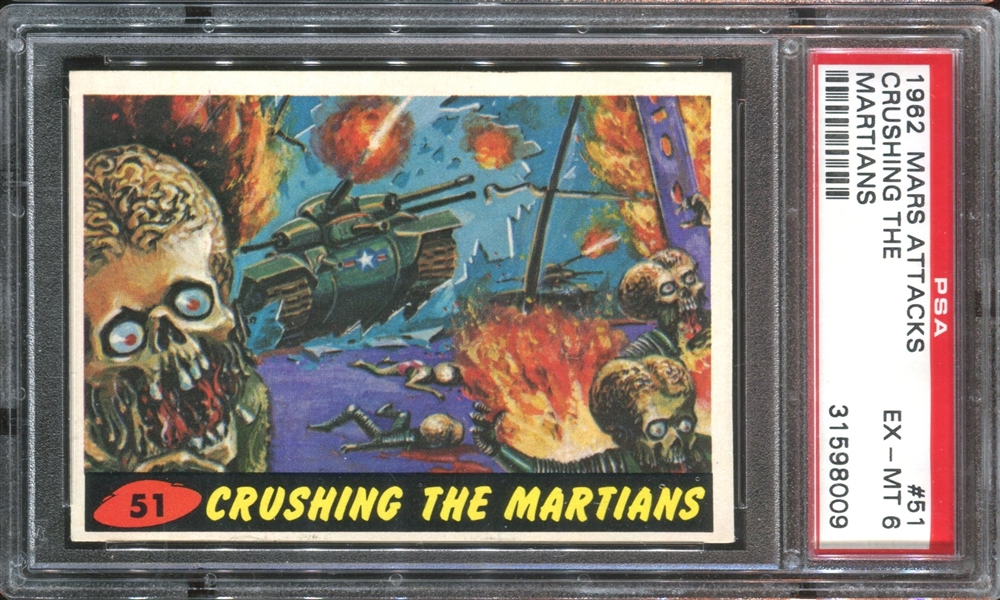 1962 Topps Mars Attacks #51 Crushing the Martians PSA6 EX-MT