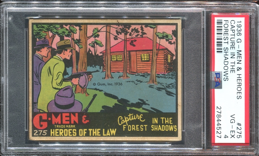 R60 Gum Inc G-Men and Heroes of the Law #275 Capture in the Forest Shadows PSA4 VG-EX