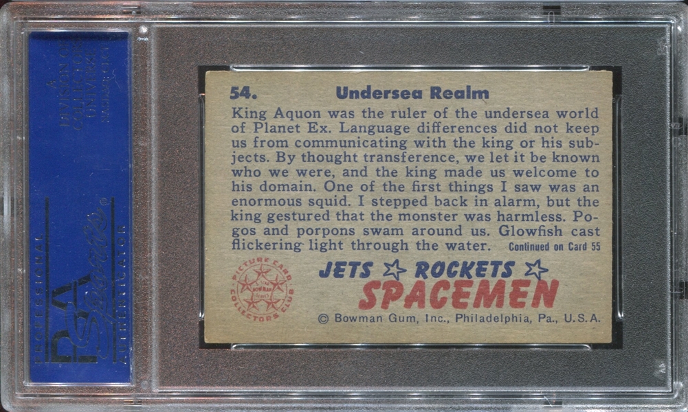1951 Bowman Jets, Rockets, Spacemen #54 Undersea Realm PSA6 EX-MT